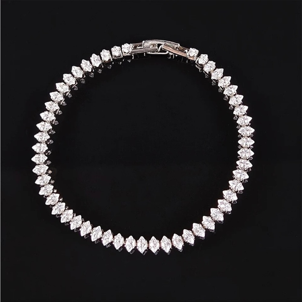NEW 18cm Marquise  Cut Luxury Diamond Bracelet - Picture 6 of 6
